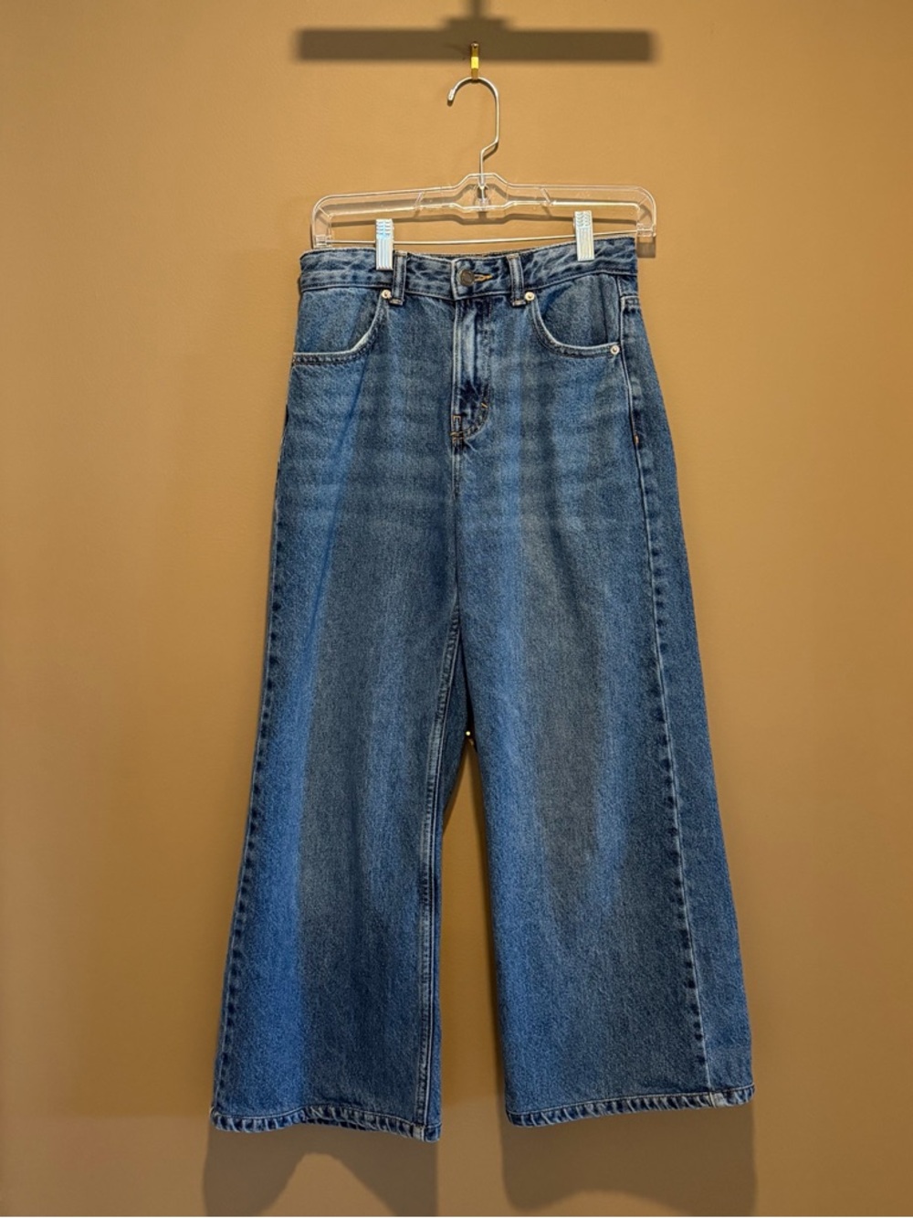 Pull&Bear Wide-Leg High-Rise Jeans in Blue Denim Size 2P